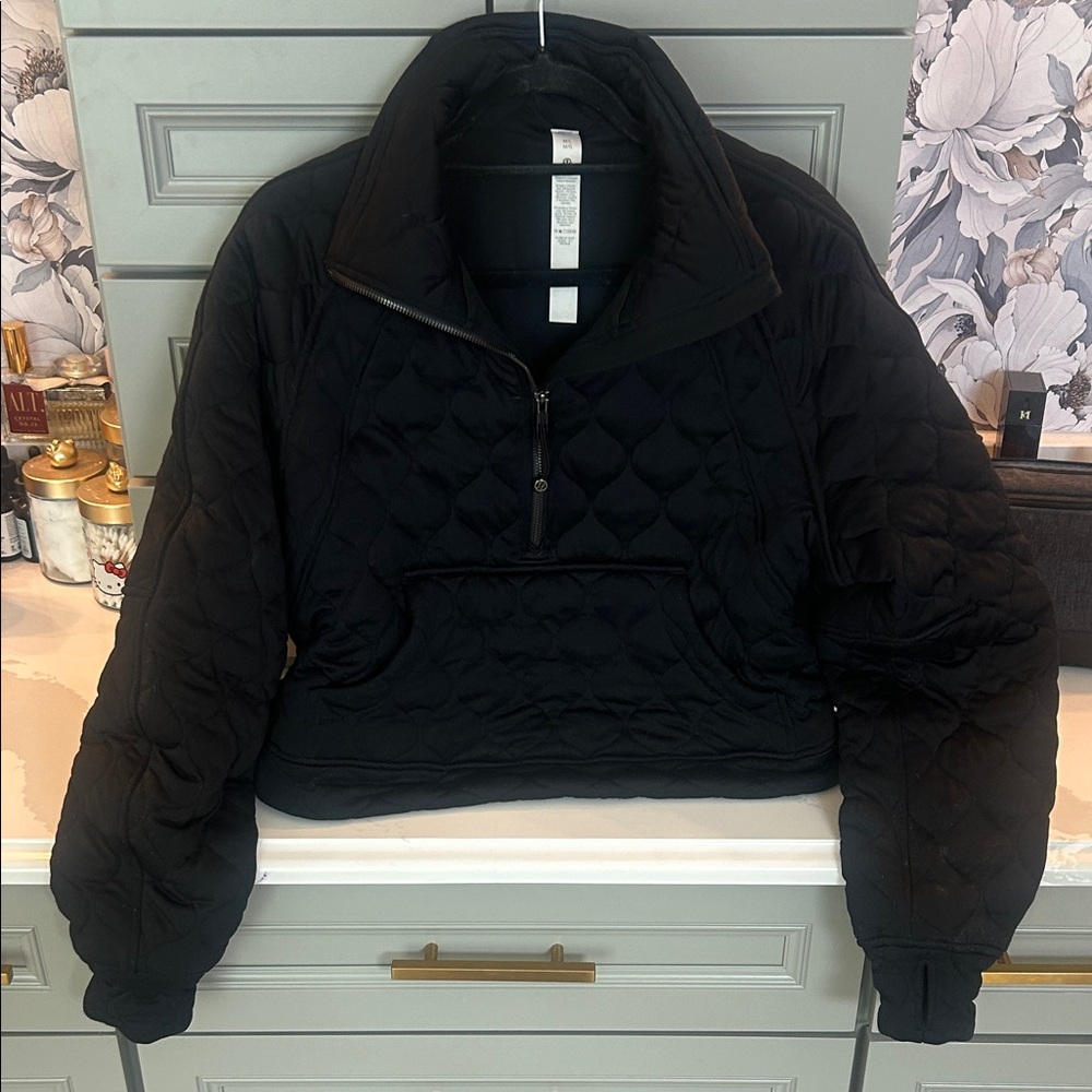 lululemon Black Quilted Half-Zip Puffer Pullover